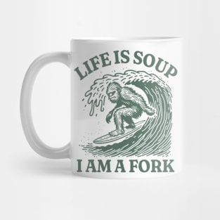 Life Is Soup I Am Fork Graphic T Shirt, Unisex Funny Retro Shirt, Funny Meme Shirt , Vintage Style Relaxed Cotton Shirt, Oddly Specific Tee Mug